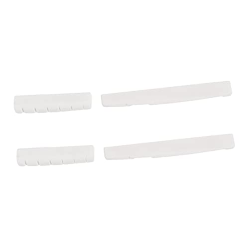 STOBOK 2セットギターナット 交換用 ブリッジサドルナット アコースティックギター用 牛骨素材 ホワイト