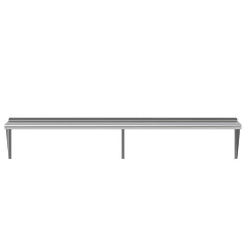 Image of AmGood 14 in. x 72 in. Stainless Steel Wall Shelf | NSF | Metal Shelving | Garage, Laundry, Storage, Utility Room | Restaurant, Commercial Kitchen