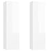 Produktbild vidaXL 2X TV Schrank Hängeschrank Wohnwand Wohnwand Anbauwand Fernsehwand TV-Wand Wandschrank Wohnzimmer Hochglanz-Weiß 30,5x30x110cm Spanplatte