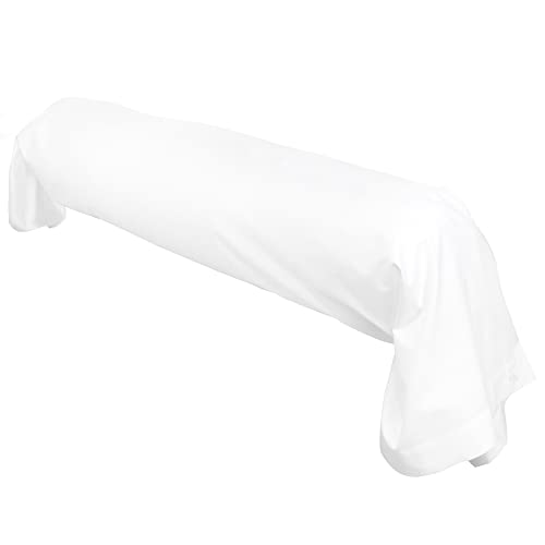 Linnea Taie de traversin uni 140x43 cm 100% Coton Alto Blanc