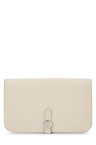 Pre-Loved Cream Togo Dogon Wallet GM, Cream