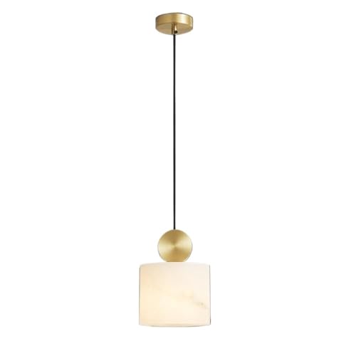 ZJIEDB Chandelier Light Alabaster Brass Hanging E14 Socket Marble Shade ZJIEDBing Fixture for Bedside, Bedroom Bathroom Dining Room Living Droplights Ceiling Lamp(Yell