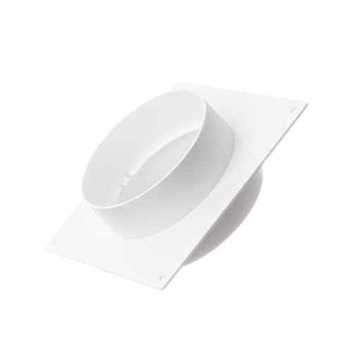 Ø 125mm Wandflansch-Rohrverbinder - PVC Verbinder Verbindungsstück Rundrohr Lüftungsrohr ohne Rückstauklappe