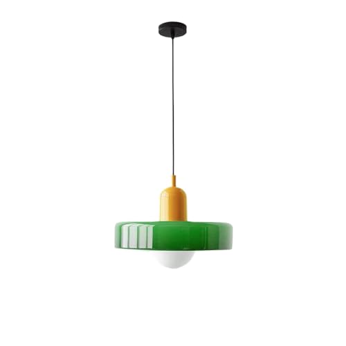 Lustre suspension en verre vert sauge vintage pour décoration de salle à manger et chambre