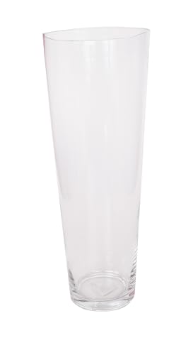 Jarrón Transparente cilíndrico Decorativo de Cristal, Grosor de Cristal, 2 mm, para Decorar Las mesas de una Boda, casa o Ceremonia, Crear su decoración Luminosa eléctrica H.40 diámetro 15 cm