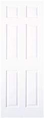 Masonite® 6-Panel Hollow Core Slab Door, Textured Finish, Primed White, 30X80 In.