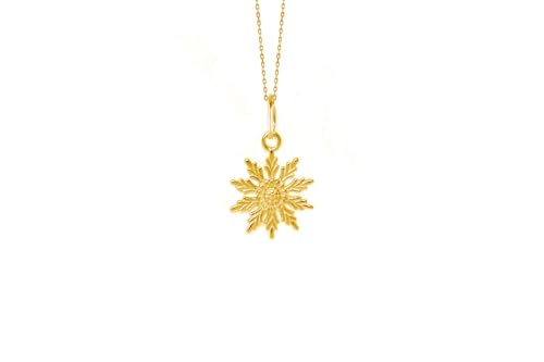 TALISMAN JEWELLERY Colgante en Chapado Oro 3 micras 18k - Eguzkilore, Flor Vasca (11 MM x 13 MM)