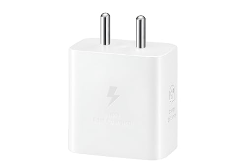 Image of 25W GaN USB-C Charger for Samsung A35, M35, F35, M15, F15, A15, A14, M14, F14, S24 Ultra, S23, S22, Z Fold, Flip | Super Fast Adapter for Galaxy Tab A9, S9, A8, S7, S6 | White