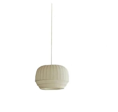 Suspension LED nordique en tissu 4500K et abat-jour cylindrique 40cm