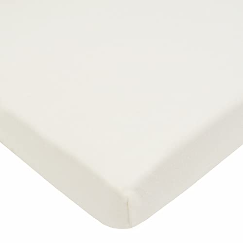 Image of American Baby Company Fitted Mini Crib Sheet 24" x 38", Soft Breathable Neutral 100% Cotton Jersey Portable Sheet, Ivory, for Boys and Girls, Fits Most Pack N Play and Mini Crib Mattresses