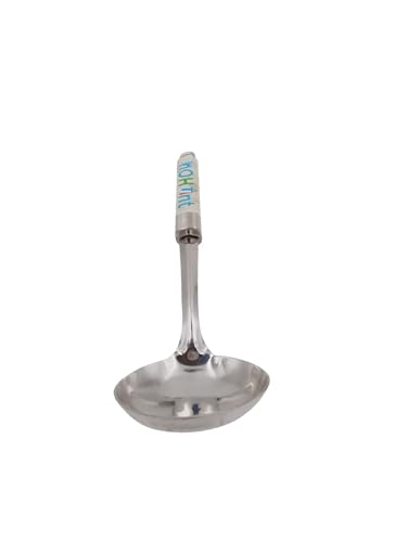 Image of Stainless Steel Kitchenware Deep Milk Ladle | Karchi Round Chamcha | Cooking and Serving Spoon for Kitchen 27cm (Pack of 1)