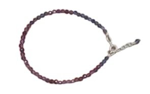Bracelet iolite perles rondelles facettées 4mm et bijoux fins en argent 925 stacking