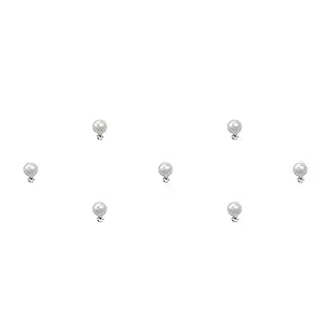 Comet Busters Beautiful Pearl Bindis With Silver Stone (BV886)