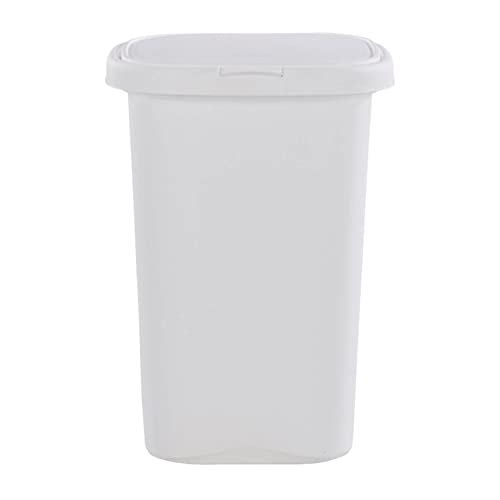 Rubbermaid FG233900WHT Spring Top Trash Can With Lid, 13-Gallon, White, Plastic Garbage Bin/Wastebasket For Home/Kitchen/Bathroom/Garage thumb #1
