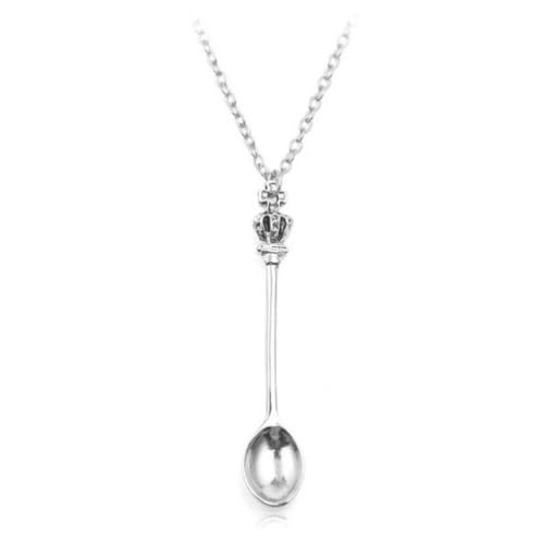 Collier cuillère couronne d'Alice : le cadeau charme idéal en 4 couleurs pour femme