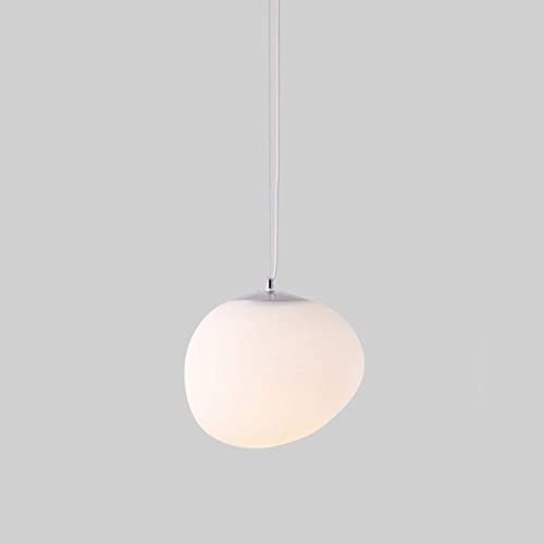 éclairage Suspendu Lampe en Verre de créativité Moderne Forme de Galet Luminaires Suspendus Abat-Jour Blanc crème Plafond Boutique 1 Lustre