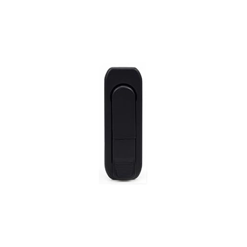 Black Unlocked Zinc Alloy Equipment Cabinet Door Flat Handle Lock Panel Industrial Rotary 1Pcs