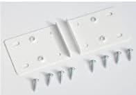 BSM Marketing Kit de reparación de bisagras para puerta de armario de cocina, incluye placas y tornillos de fijación, color marrón, crema, zinc y blanco (4, blanco)