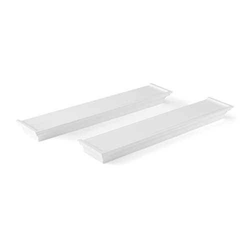 MELANNCO Arlington Floating Wall Shelves for Bedroom, Living Room, Nursery, Set of 2, 20-Inch, White by MELANNCO - Image 5