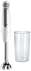 Braun MultiQuick 7 Batidora de Brazo, Tecnología de Control de Salpicaduras, Piezas Aptas para el Lavavajillas, Vaso de Plástico sin BPA de 600ml, MQ7000, 1000W, Blanco