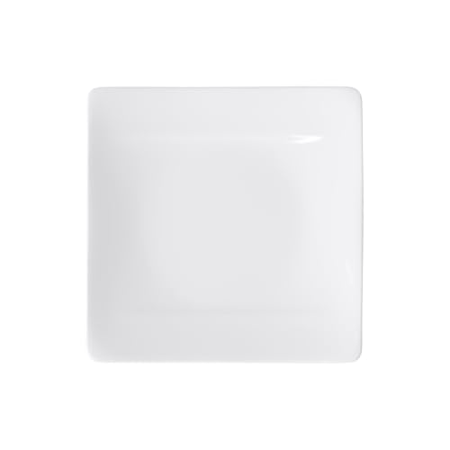 Villeroy und Boch - Modern Grace Speiseteller, quadratischer Teller aus Premium Bone Porzellan mit abgerundeten Ecken, brilliantes weiß, 27 x 27 cm