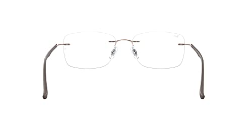 Ray-Ban Men's Rx8725 Titanium Square Prescription Eyeglass Frames, Light Brown/Demo Lens, 52 Mm #TOP6
