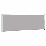 vidaXL Tenda da Sole Laterale Retrattile per Patio Privacy Automatica Schermo Parasole Frangivento 100x300 cm in Tessuto PU Grigia Telaio in Ferro