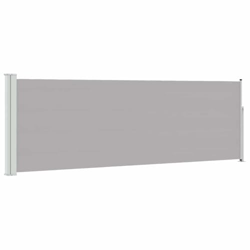 vidaXL Seitenmarkise Ausziehbar Sonnenschutz Sichtschutz Windschutz Seitenrollo Markise Seitenwandmarkise Balkon Garten Terrasse 100x300cm Grau