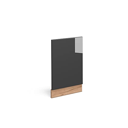 Vicco Frontblende Fame-Line, Anthrazit Hochglanz/Goldkraft Eiche, 45 cm ohne Arbeitsplatte