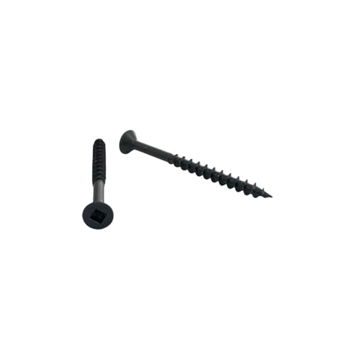Cabentry Brand | Tornillos para madera | Cabeza plana | Cuadrado | #8 | 2.5 pulgadas | Rosca profunda | Punta afilada | Acabado negro fosfato | Pack de 1000 miniatura 1