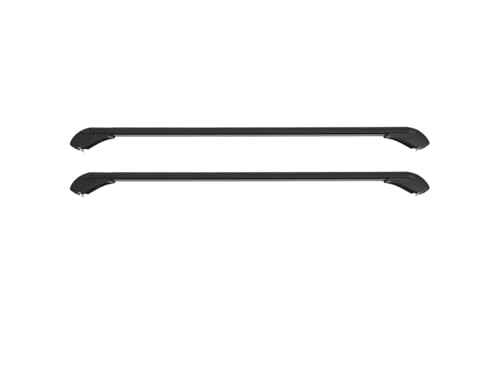 Barres de toit en aluminium de 100 cm | Galerie de toit noire 2 pièces pour transport de bagages