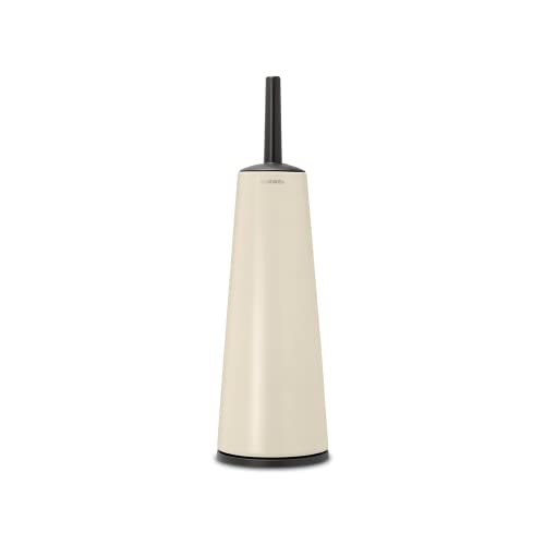 Image of Brabantia - ReNew Toilet Brush & Holder - Hygienic Brush - Cleans Under the Rim - Non-Scratching Base - Corrosion Resistant - Bathroom Accessory - Soft Beige - 42 x 12 x 12 cm
