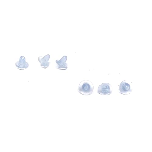 Image of Clear Silicone Earring Back Stoppers Findings Stud Earring Plugs for Jewellery Making - 200 Pcs (5mm, Transparent Blue)