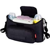 Pram Buggy Organiser Storage Bag Cup Bottle Drink Food Holder Storage Bag Organizer for Pram Pushchair Stroller Buggy Bags (Black)