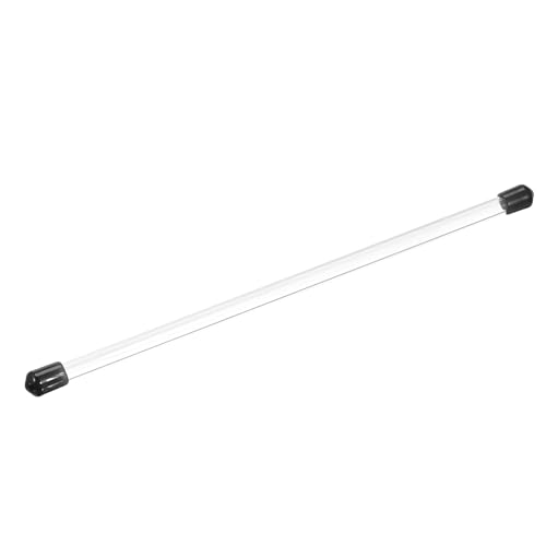 Image of PATIKIL Clear Rigid Tube Round Plastic Tubing with Black Rubber Caps Polycarbonate Water Pipe, 305mm / 12 Inch Length, 4mmx6mm /0.16 inchx0.23 inch, 1 Set