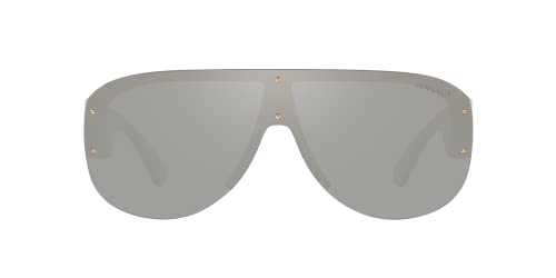 Versace VE 4391 311/6G Transparent Grey Plastic Shield Sunglasses Grey Mirror Lens3