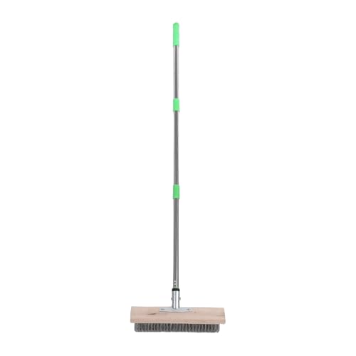 Hyuduo Cepillo para Fregar de Alambre de Acero Inoxidable, Telescópico de 80-120 Cm con Cerdas Densas de Acero Duro, para Limpieza de Pisos de Patio, Concreto, Eliminación de Musgo en