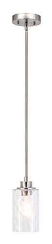Xinbei Lighting Mini Pendant Light 1 Light Glass Pendant Lighting, Modern Adjustable Kitchen Hanging Light Brushed Nickel Finish Xb-P1227-Bn #TOP1