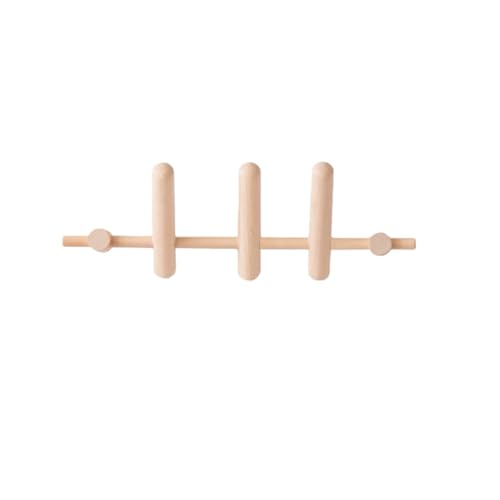 Houten Kapstokhaken Zelfklevend Wandkapstok, Haken Zonder Boren, Wandkapstok Voor Hal, Kleding En Sleutels - 30CM