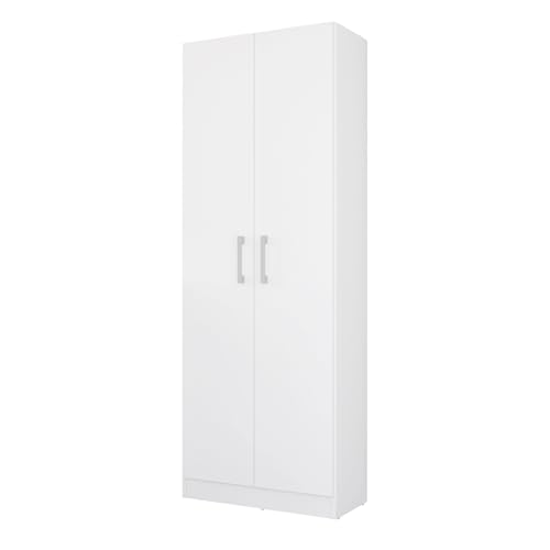 HOGAR24 ES - Armario hogar escobero Multiusos Dos Puertas en Color Blanco (Alto 170 cm/Ancho 61 cm/Fondo 32 cm)