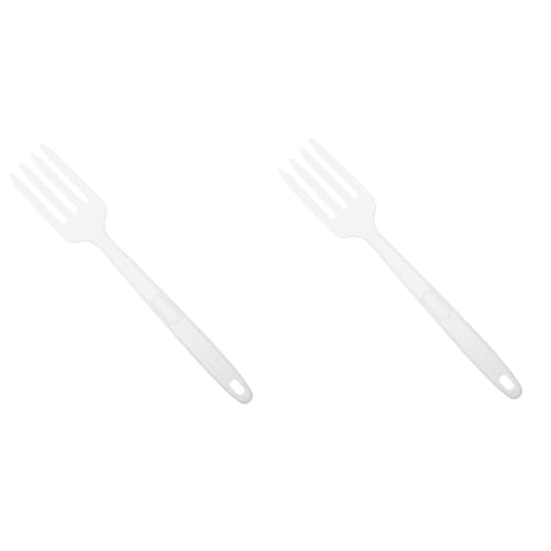 COLLBATH 2pcs Noodle Forks Nonstick Silicone Forks for Cooking Reusable Pasta Tools Kitchen Utensils