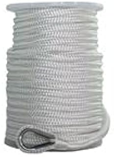 SGT KNOTS Nylon Anchor Rope w/Thimble - Double Braid Nylon Anchor Line - Braided Boat Anchor Rope - Marine Rope Lines for Anchors - Ancor Ropes for Boats (White - 3/8 inchx 150ft)