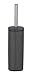 Produktbild WENKO Stand WC-Garnitur Mod. Alassio, geschlossener Bürstenhalter inkl. WC-Bürste, auswechselbarer Bürstenkopf Ø 8,5 cm in Schwarz, aus lackiertem Stahl, 9,3 x 39,2 x 9,3 cm, Grau matt