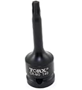 TMAX T40 3 Inch Long Torx Star 6 Point Black Impact Bit Socket Auto Repair Tool 1/2 Inch Square D...