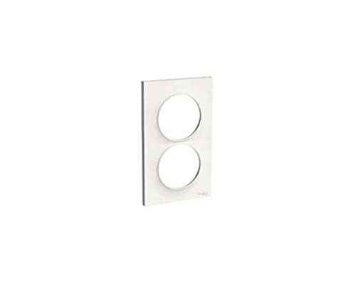 Schneider Electric - Odace Styl, plaque Blanc 2 postes verticaux entraxe 57mm - S520714