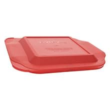 Pyrex 222-PC Red Square Plastic Food Storage Replacement Lid - Made in USA