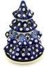 Polmedia Polish Pottery Christmas Tree Candle Holder - Swirling Peacock Eyes Pattern Handmade in Boleslawiec Poland by Ceramika Artystyczna + Certificate of Authenticity