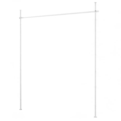 COSTWAY Tringle Rideau sans Perçage, Hauteur 120-314 cm, Largeur 73-183 cm, Séparateur de Pièce en Métal Robuste, Cloison Stable Extensible du Sol au Plafond, pour Appartement, Chambre, Bureau, Blanc