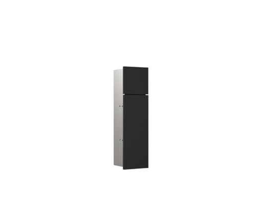 Módulo de inodoro Emco Asis Pure, modelo empotrado para baño con frente de vidrio, gabinete incorporado, negro mate miniatura 1