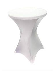 Luxury Collection White Spandex Cocktail Table Cover - Fitted High Top Round Table Cloth - Round Tablecloth Covers for Bar Table Pub Table Round Kitchen Table High Top Table Bistro Table